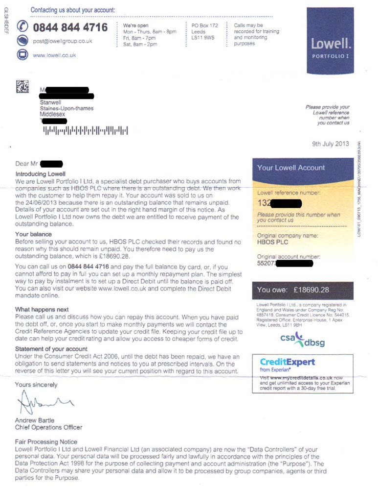 debt letter page 2